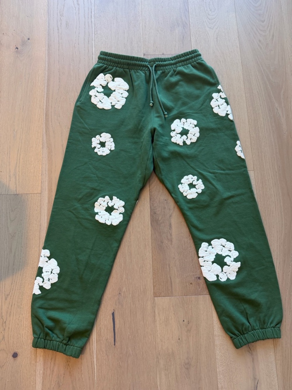 Denim tears cotton wreath logo sweatpants Green white size XL